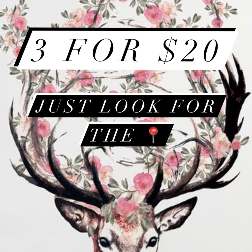 3 for $20 on select items
